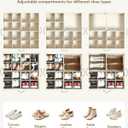 Shoe Organizer for Closet with Wheels - 2 Pack Shoe Storage Box Bin Cubes | Detachable Wheels | Fits 32 Pairs | Adjustable Dividers | Side Pockets | Clear Cover | Foldable | Stackable | Label Holder