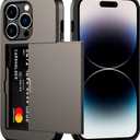 Nvollnoe for iPhone 14 Pro Case with Card Holder Heavy Duty Protective Dual Layer Shockproof Hidden Card Slot Slim Wallet Case for iPhone 14 Pro for Women&Men(Coffee) (Coffee-Regular Storage)