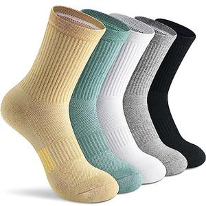 Gonii Crew Socks Women Running Hiking Thick Cushiones Athletic Socks 5 Pairs Assorted Size: 6-8