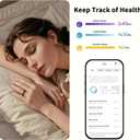 Smart Health Ring Men's and Women's Fitness trackers with Blood Oxygen, Blood Pressure, Heart Rate, Sleep Monitor Step CounterIP68 Waterproof for iPhone and Android, No Subscription Fee, Gold 8
