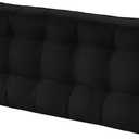 Tufted Bench Cushions for Outdoor Furniture, 59" x 18" Porch Swing Cushions Filled with Foam, Overstuffed Patio Cushions for Bench Loveseat with 2-3 Seats,Thick and Water Resistant, Black
