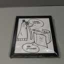 Black and White Bathroom Wall Decor Funny Bathroom Quote Wall Art Framed Cute Canvas Print Pictures Artwork for Wall (10"L x 8"W)