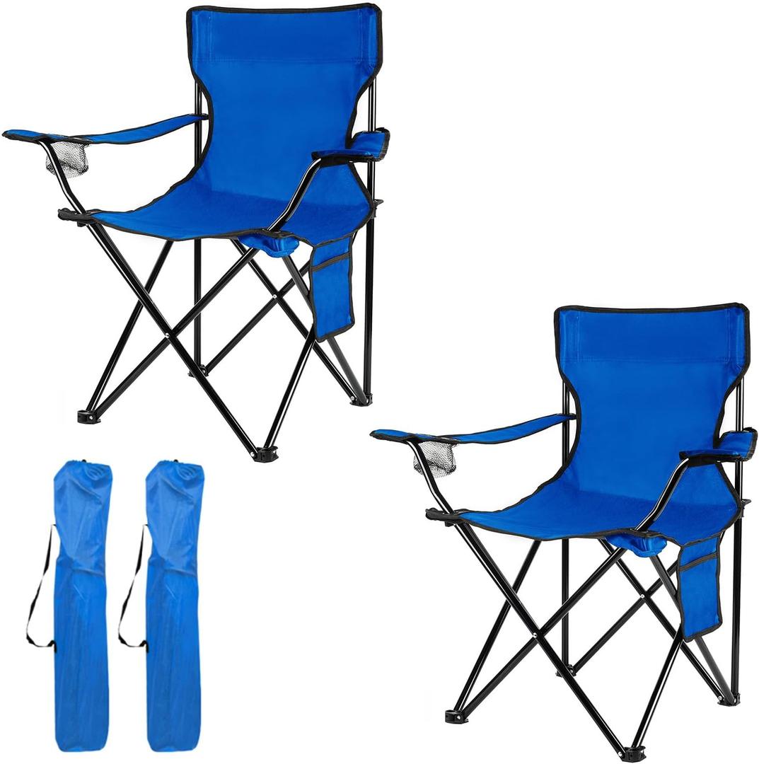 Damei century Folding Camping Chairs- Lightweight, Portable Chair for Beach, Lawn, Outdoor Sports (2pcs Blue)