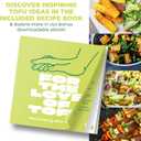 TofuBud Tofu Press - Presser for Firm or Extra Firm Tofu - Dishwasher Safe with Water Drainer - Made from Durable Sustainable Materials - Perfect for Vegan Cooking - Healthy Recipes Cookbook Included