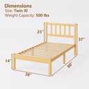 14 in High Solid Bamboo Wood Twin XL Bed Frame with Headboard, Platform Twin XL Size Bed Frame, Heavy Duty, No Box Spring Needed, Nosie Free