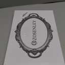 Zosenley Polyresin Ellipse Antique Decorative Mirror Tray, Makeup Organizer, Jewelry Organizer, Serving Tray, 9.8x 14.6, Golden Silver