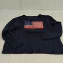 SweatyRocks Women's Flag Pattern Long Sleeve Round Neck Sweater Casual Loose Pullover Sweater, Medium 