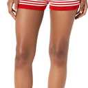 The Drop Women’s Flame Scarlet/Ivory Stripes Mini Sweater Short, M