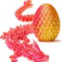 3D Printed Dragon Surprise Egg, Executive Dragon Fidget Desk Toys Decorative Easter Egg Fillers, Red