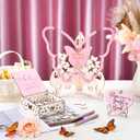Weysat Pink Butterfly Quinceanera Wooden Guest Book Alternative Drop Box Alternative Special Gifts for Girls, Sweet 15th Birthday Decor, Quinceanera Birthday Party Sign Book for Guests