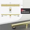WEBANG 24 Inch Linear Shower Drain Rectangular Floor Drain with Accessories Reversible 2-in-1 Cover Tile Insert Grate Removable SUS304 Stainless Steel CUPC Certified Brushed Gold