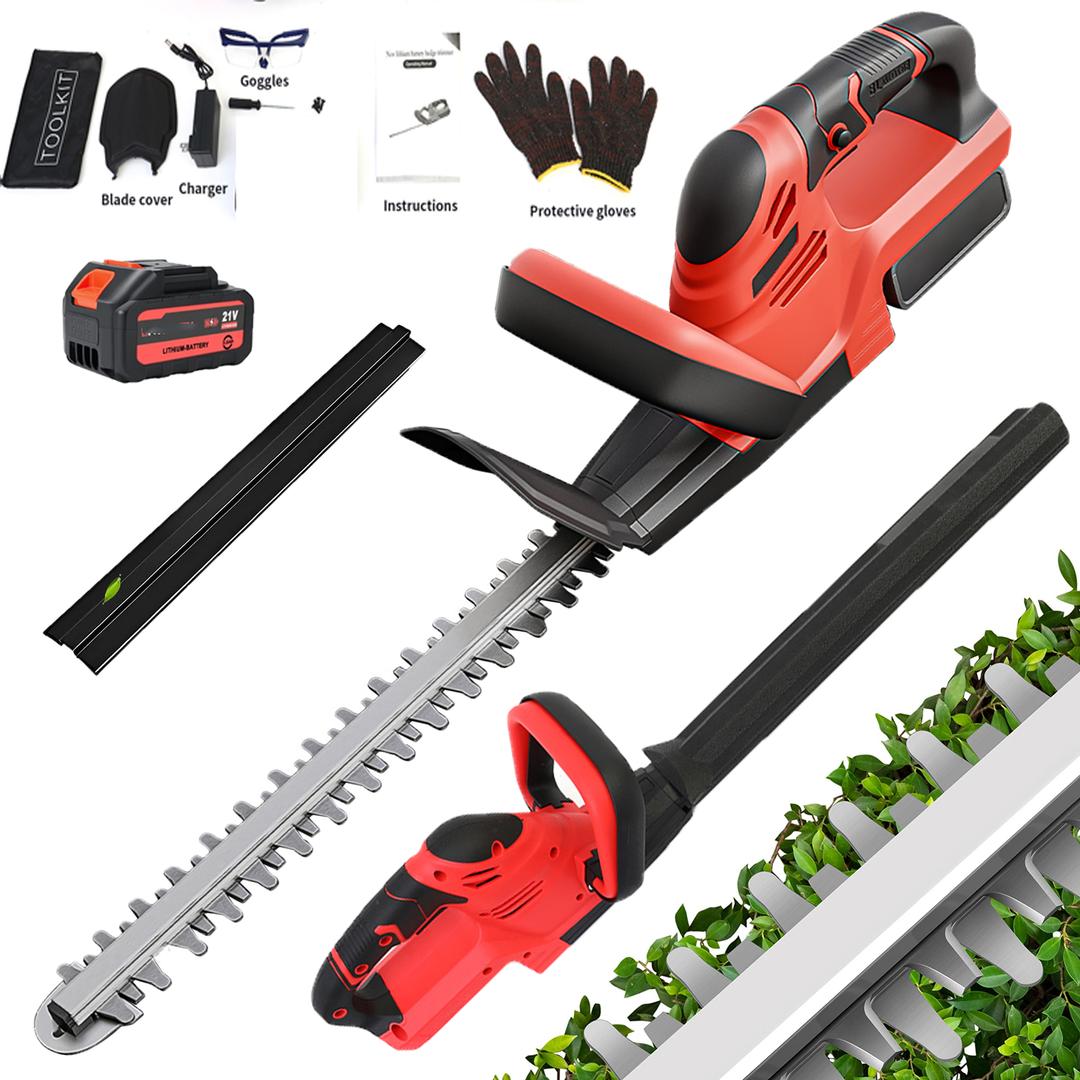 22 Inch Handheld Electric Cordless Hedge Trimmer Bush Trimmer with 21V Battery