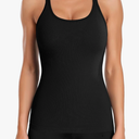 ATTRACO Ribbed Workout Tank Tops for Women with Built in Bra Tight Racerback Scoop Neck Athletic Top, Size M