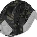 Tactical Helmet camo Cover for Fast Helmet in Size M/L, Paintball Shooting Gear - 500D Nylon -Without Helmet (camo black)