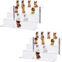 CECOLIC Acrylic Riser Shelf 4 Tier Clear Display Stand for Collectibles Pop Figures, Cupcakes, Perfumes, Display Risers for Decorating & Organizing - 11.8 x 10.8 x 6.5 in (Large, 2 Pack)