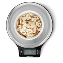 Amazon Basics Digital Kitchen Scale with LCD Display, Tare Function, Multiple Units, Weighs up to 11 Pounds, Batteries Included, Black and Stainless Steel