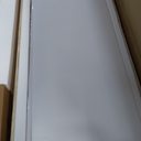 SMARTSTANDARD 64in x 84in Bifold Barn Door, Frosted Glass Barn Door with Hardware Kit Included, Pre-Drilled Holes Easy Assembly -Solid Barn Doors Slab Covered with Water-Proof PVC Surface, White