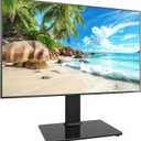 Universal Swivel TV Stand/Base Table Top TV Stand for 13 to 39 inch TVs with 100 Degree Swivel, 4 Level Height Adjustable, Heavy Duty Tempered Glass Base, Holds up to 88lbs, HT07B-002