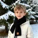 Kids Scarf Winter Neck Warmer Toddler Neck Scarf Girls Thick Scarves Boys Warm Neck Warp 2-12 Years (One Size fits Most: 2-12 Years, 2 Pack - Black + Grey)