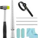Ring Sizer Measuring Tool Ring Sizing Kit Ring Size Measurer Metal Jewelry Ring Mandrel and Mallet Finger Ring Shaper to Fix Bent Rings Fixer Reshaper Tool (10-Ring Size Shaper Tool)