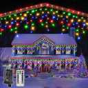 Ollny Icicle Lights for Outside 1000LED 82FT, Multicolor Christmas Light with Remote 8Modes Timers Waterproof Dimmable, Plug in Hanging Lights for Outdoor Indoor House Roof Holiday