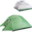 Naturehike Cloud-Up 3 Person Lightweight Backpacking Tent with Footprint - 3 Season Free Standing Dome Camping Hiking Waterproof Backpack Tents (210T Polyester-Green)