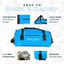 Maloo Waterproof Dry Duffel, Heavy-Duty Roll Top Waterproof Gear Bag with Shoulder Strap & Molle Loops, Marine Duffel for Kayaking, Boating, Camping, Beach & Travel, Blue, 60L