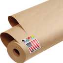 USA Made 48" x 1200" Brown Kraft Paper Roll, 45 lbs Thickness, American Quality Colored Kraft Paper for School, Bulletin Board - Non-Toxic, Odorless, Safe for Kids
