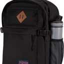 JanSport Main Campus FX Backpack - Travel or Work Bag w 15-Inch Laptop Pack with Leather Trim, Black, One Size