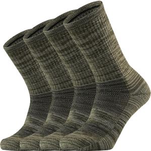 Ortis Men's Merino Wool Cushion Crew Socks with Moisture Wicking Control Light Weight Breathable for Outdoor Hiking Cycling (13-15, Green)