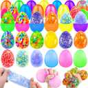 12 Pack Easter Egg Fillers with Relief Stress Balls Squishy Fidget Toys Easter Eggs Filled Easter Basket Stuffers for Toddler Kids Girls Boys Teens Hunt Party Favors Gifts Classroom Prizes Supplies