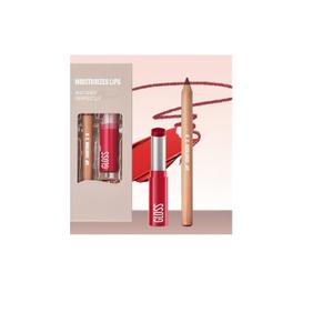 2 x 2PCS Lip Liner and Lipstick Combo Set, 2 in 2 Waterproof Lip Liner Long Lasting Lipstick Set, Matte Lipliner Pencil & Hydrating Lip Gloss Makeup Kits for Women (208)