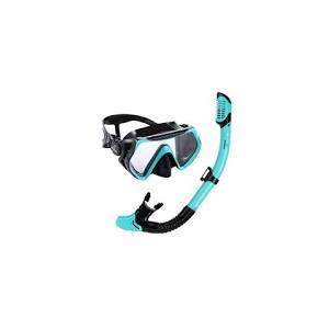 Amiable Snorkel Set Adults, Anti-Fog Snorkel Mask and Snorkel Adult, Panoramic Wide View Scuba Diving Mask and Dry Snorkel, Tempered Glass Snorkeling Mask and Snorkel Set Adult