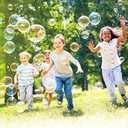 ATDAWN 1L High-Capacity Automatic Bubble Machine with 45ft Remote, Metal Blower for Wedding Party Birthday Indoor Outdoor Use