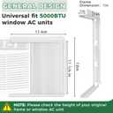 Window Air Conditioner Side Panels Fit for 8000BTU, AC Side Panels with Frame for Window Units, AC Window Unit Side Panels, Universal AC Accordion Filler, Window AC Curtain Replacement 2 Pack