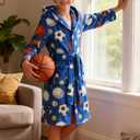 Funnycokid Boys Robe Kids Hooded Fleece Bathrobe Flannel Pajamas Soft Sleepwear 7-14 Years