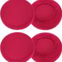 uxcell 4 Pack Stool Covers Round, 16-18 Inch Bar Stool Covers Washable Dustproof Slipcover Seat Cushion with Elastic for Bar Kitchen Living Room Decor, Wine Red