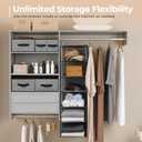 GRANNY SAYS Hanging Closet Organizer 6 Shelves, Closet Organizers and Storage with 5 Drawers, 6 Side Pockets Closet Hanging Organizer, Hanging Storage Organizer for Closet, Baby Clothes, Gray (Inseparable)