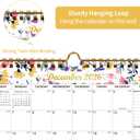 2 x 2026 Calendar 18 Monthly Wall Calendar Runs from January 2026 until June 2027 Spiral Binding Hanging 11.5" x 14.7" Thick Paper with Julian Dates and Block for School OfficeFlower