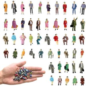 60 Pcs Mini People Figurines 1: 87 Scale Miniature People Figurines Sitting and Standing Tiny People Model Architectural Figures for Miniature Scenes Dollhouse