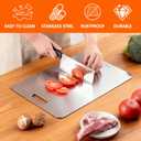 Titanium Cutting Board - New Upgrade 100% Pure Titanium Cutting BoardsDouble-sided pure titanium Kitchen cutting boardHealthy And Non-ToxicDishwasher Safe1PC15"L x 11"W