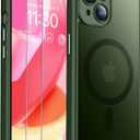 SPIDERCASE Designed for iPhone 15 Case, Magnetic with [2 Tempered Glass Screen Protector] [Full Camera Protection] Translucent Matte Slim Phone Case for iPhone 15 6.1, Green