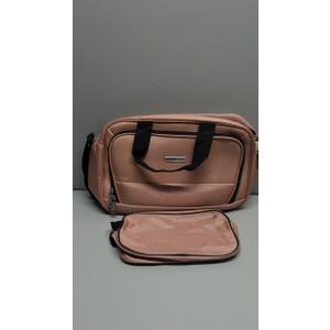 Amazon Basics 2-Piece Luggage Set, 15" Tote Bag, and 10" Compact Travel Bag, Rose Gold