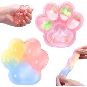 Vodolo Taba Squishy Cat Paw,2 PCS Ultra-Soft Stress Relief Squishy Fidget Toys Adults,Small Cute Sensory Squeeze Toys,Fun Kids Enjoy Decompression Toy,Soft and Relaxing Squeezing Toy