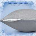 HOMFINE Cooling Pillowcases Standard Size - Double Side Q-Max 0.439 Cooling Fiber for Pillow Protector, Breathable Cold Pillow Cover for Hot Sleeper Night Sweat, Hidden Zipper, 2 Pack (20"x26", Grey)