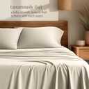 Bare Home 100% Rayon Made from Bamboo Luxury Full Sheet Set - 4 Piece Bedding Set - Deep Pockets - Cooling Sheets - Breathable - Easy Fit - Soft Bedding Sheets & Pillowcases (Full, Sand)