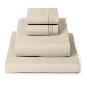 Mellanni Queen Sheets Set - 4 PC Iconic Collection Bedding - Hotel Luxury, Extra Soft, Cooling Bed Sheets - Wrinkle, Fade, Stain Resistant (Queen, Beige)