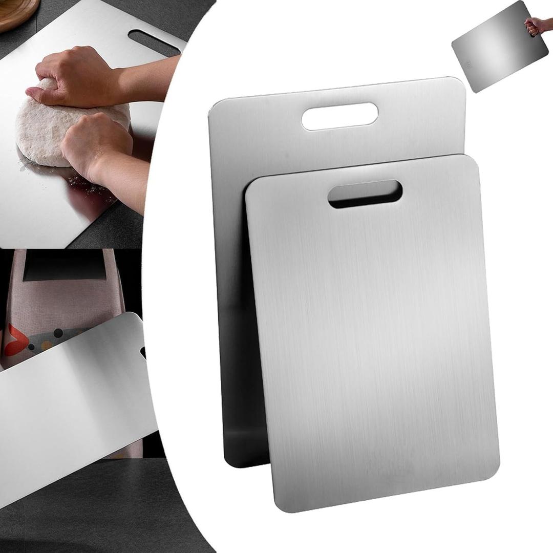Titanium Cutting Board,Titanium Cutting Boards for Kitchen,304 Stainless Steel Food Grade Cutting Board for Meat Fruit & Vegetable(13.4*9in)