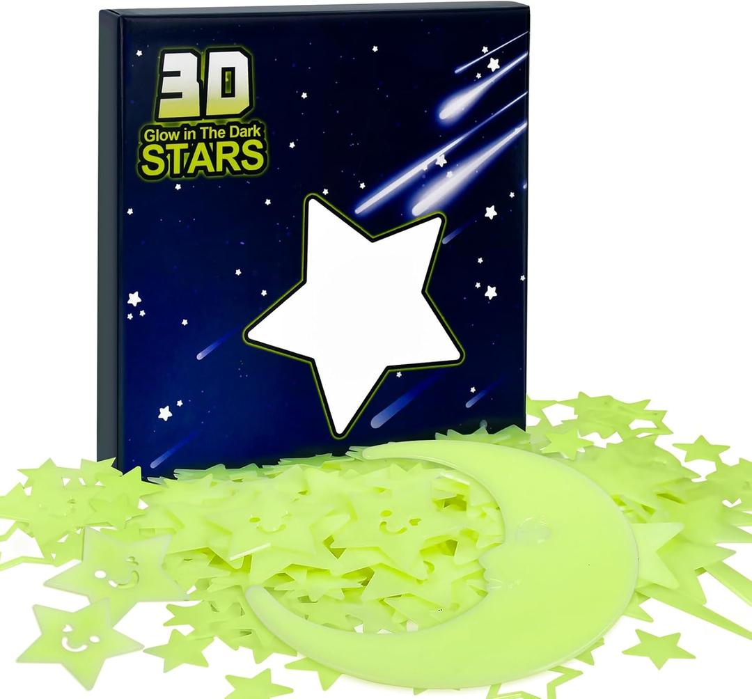 Valentines Day Gifts for Kids Stars - Glow in The Dark Stars Stickers for Ceiling Valentines Birthday for Kids Teen Boys Toddler Adults Room Decor Christmas Stocking Stuffers for Kids (Fluorescent Color)