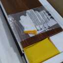 IOTXY Wooden Extendable Shelf Bookcase - 3-Tier Ladder Low Short Bookshelf for Small Space or Corner, Dark Walnut, L